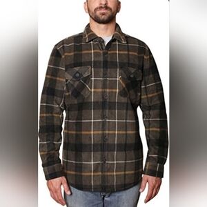 Freedom Foundry Men's Checkered Shirt Jacket - Green -Black and Brown